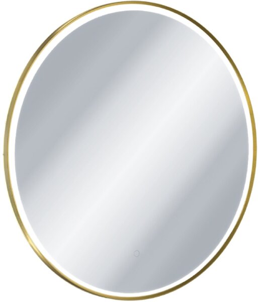 Excellent Corido oglindă 100x100 cm rotund cu iluminare cu covoraș de încălzire auriu DOEX.CO100.GB