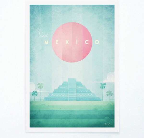 Poster Travelposter Mexico, 30 x 40 cm