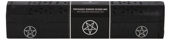 Set 10 betisoare de tamaie parfumate cu aroma de Piper Negru in cutie cu spatiu de depozitare - Pentagrama
