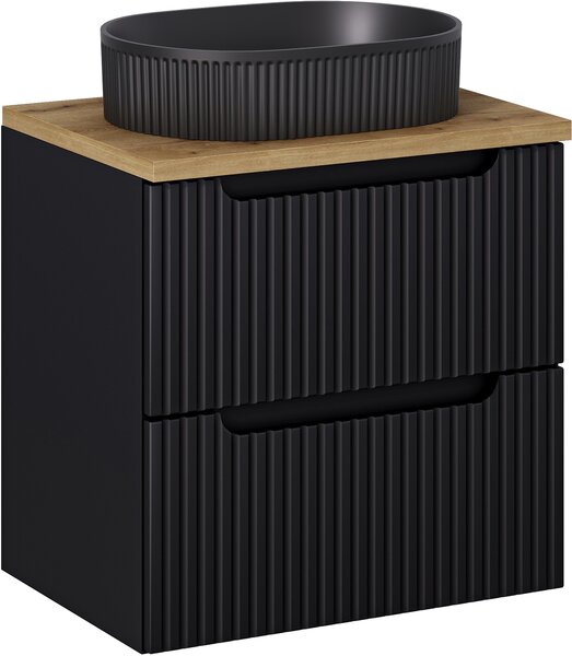 Set dulap Comad Nova Black NOVA BLACK D2 82-60-2S, lavoar Comad Beyond BEYOND 5 BLACK ( E-6564 ), NOVA OAK A 89-60