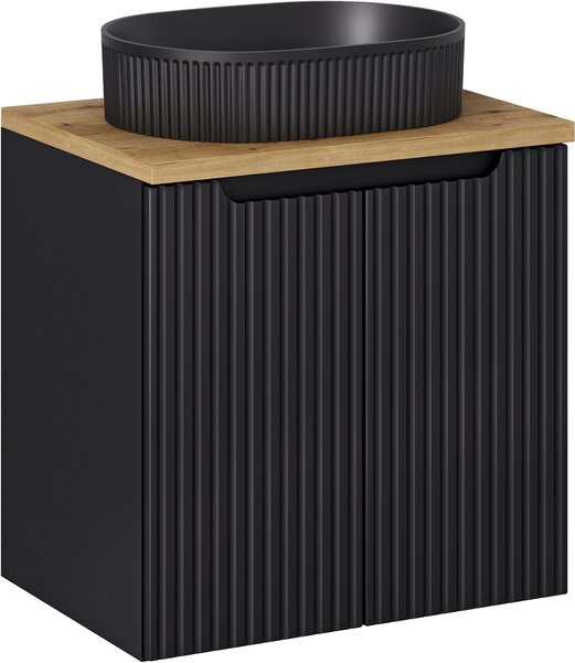 Set dulap Comad Nova Black NOVA BLACK D2 82-60-2D, lavoar Comad Beyond BEYOND 5 BLACK ( E-6564 ), NOVA OAK A 89-60