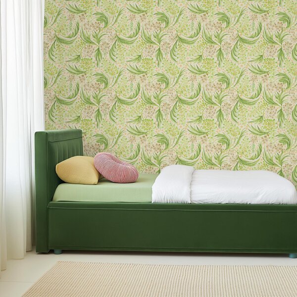 Tapet Model floral discret în nuanțe delicate de verde, Tapet flori, a00853 : Uwalls.ro