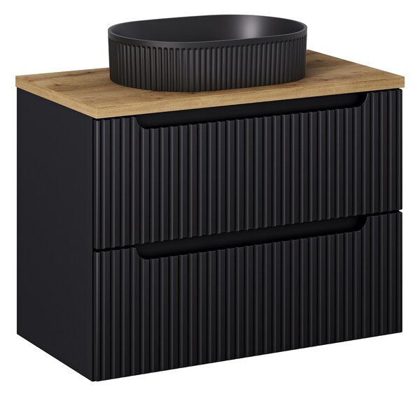 Set dulap Comad Nova Black NOVA BLACK D2 82-80-2S, lavoar Comad Beyond BEYOND 5 BLACK ( E-6564 ), NOVA OAK A 89-80
