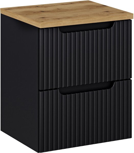 Set dulap Comad Nova Black NOVA BLACK D2 82-50-2S, blat Comad Nova Oak NOVA OAK A 89-50
