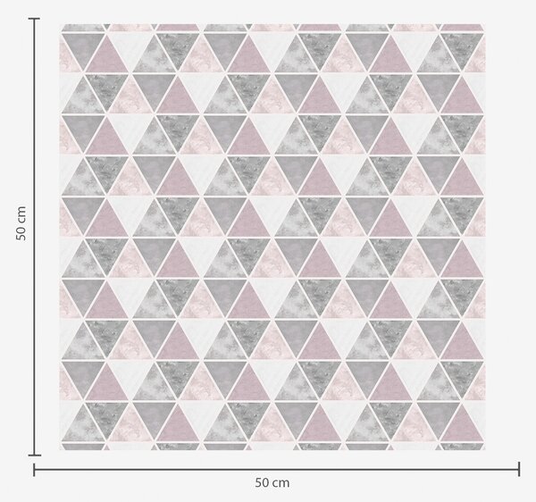Tapet Model geometric triunghiular în tonuri de gri și pudră, Tapet abstract, a00920 : Uwalls.ro