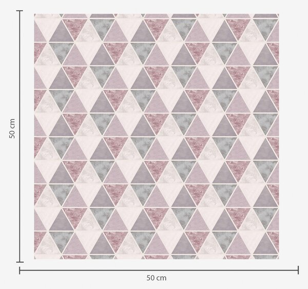 Tapet Triunghiuri moi în tonuri de gri-roz și pudră, Tapet abstract, a00918 : Uwalls.ro