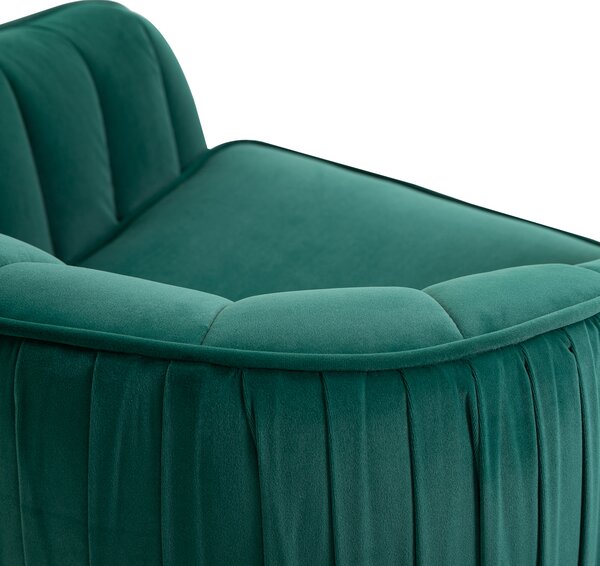 HOMCOM Fotoliu Elegant din Catifea Verde cu Picioare Metalice Aurii Confort Superior pentru Living | Aosom Romania