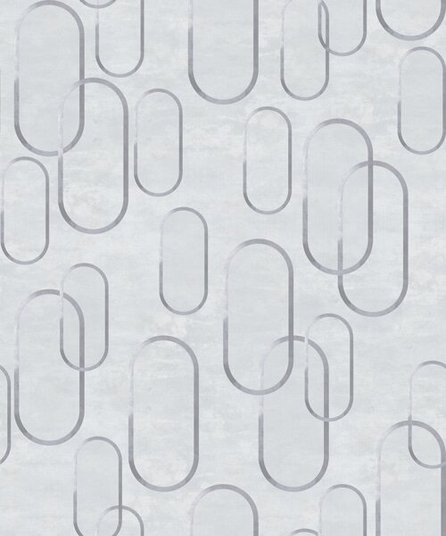 Tapet Fundal deschis cu ovale alungite, contururi gri, Tapet abstract, a00921 : Uwalls.ro