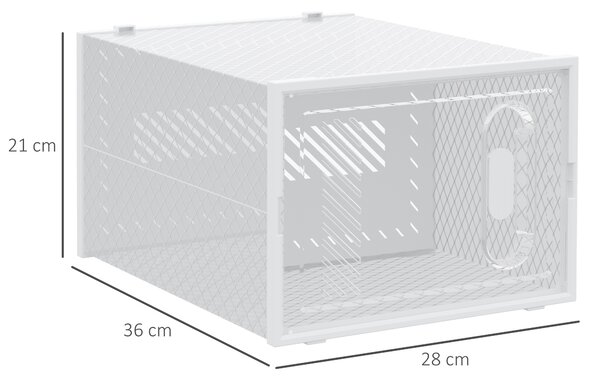HOMCOM Mobilier pentru Încălțăminte cu Ventilație, 8 Cuburi din Plastic PP, Alb și Transparent, 28x36x21cm, Design Modern | Aosom Romania