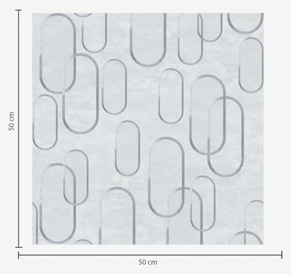 Tapet Fundal deschis cu ovale alungite, contururi gri, Tapet abstract, a00921 : Uwalls.ro