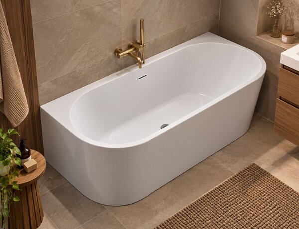 Cada freestanding Bianca, 150 cm, alb