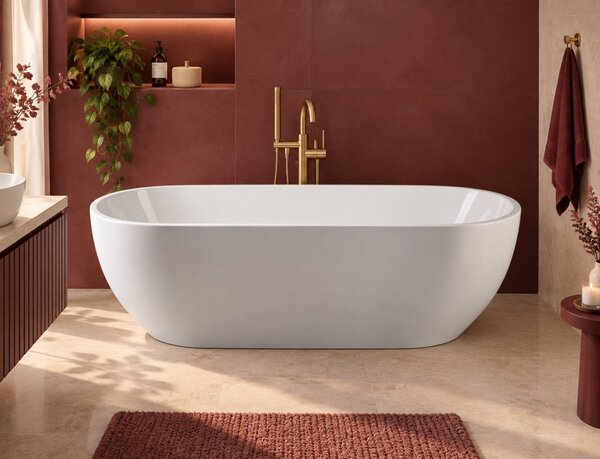 Cada freestanding Aurelia, 180 cm, alb
