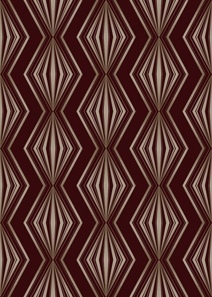 Tapet Model geometric cu diamante pe fond maro-vin, Tapet abstract, a00925v1 : Uwalls.ro