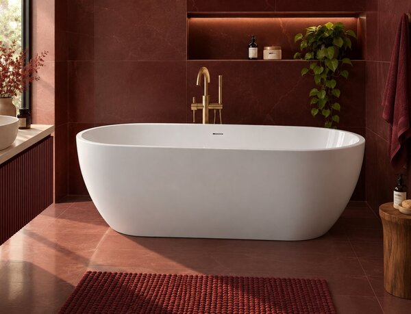 Cada freestanding Aurelia, 160 cm, alb