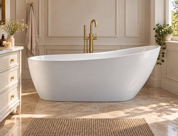 Cada freestanding Nerea, 170 cm, alb