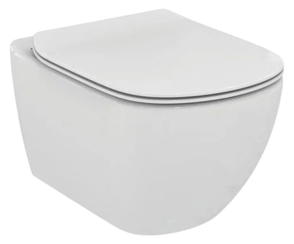 Set vas WC cu spălare AquaBlade si bideu suspendat, Ideal Standard alb, baterie Ceraline, cu ventil Pop-Up, crom