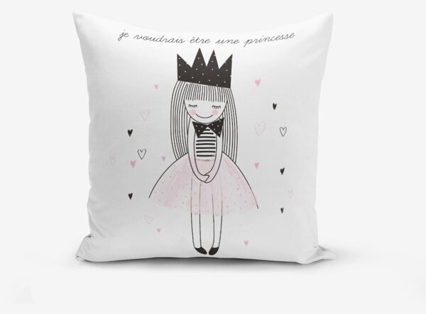 Față de pernă cu amestec din bumbac Minimalist Cushion Covers Je Noudrais Etre Une Princesse, 45 x 45 cm