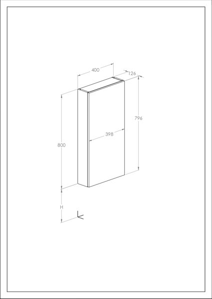 Roca Extra dulap 40x12.6x80 cm laterala pe perete stejar A857957464