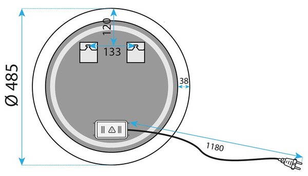 Oglindă de perete LED YH-BL-1 50 cm