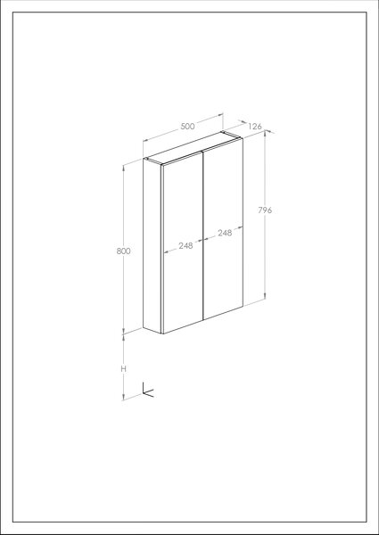 Roca Extra dulap 50x12.6x80 cm verde A857960534