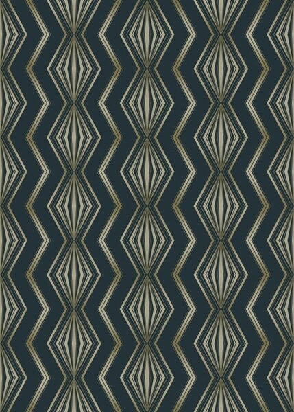 Tapet Model geometric cu romburi de culoare verde-albastru închis, Tapet abstract, a00973v1 : Uwalls.ro