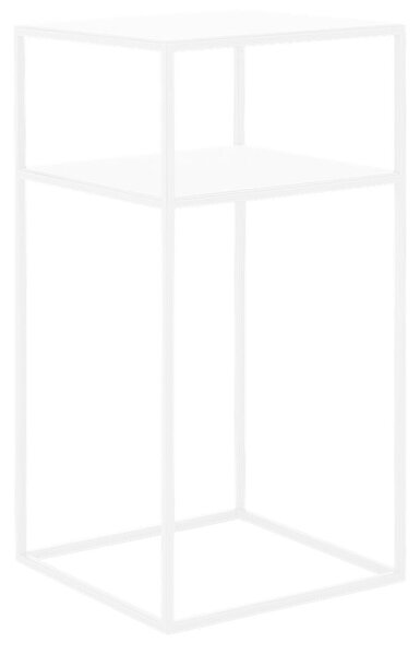 Masă auxiliară cu blaturi suprapuse CustomForm Tensio, 30 x 30 cm, alb