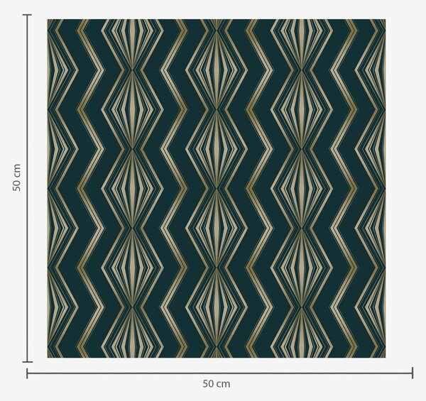 Tapet Model geometric cu romburi de culoare verde-albastru închis, Tapet abstract, a00973v1 : Uwalls.ro