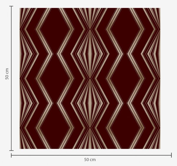 Tapet Fundal burgund cu romburi ritmice și linii în zigzag, Tapet abstract, a00974 : Uwalls.ro