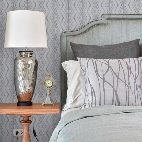 Tapet Model geometric cu romburi gri deschis, Tapet abstract, a00973v2 : Uwalls.ro