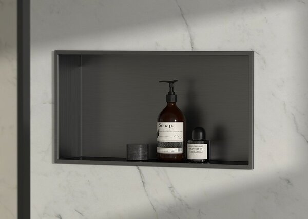 Polysan Polysan, raft de perete INSERTA, 510x270mm, oțel inoxidabil, gun metal, 1301-53B