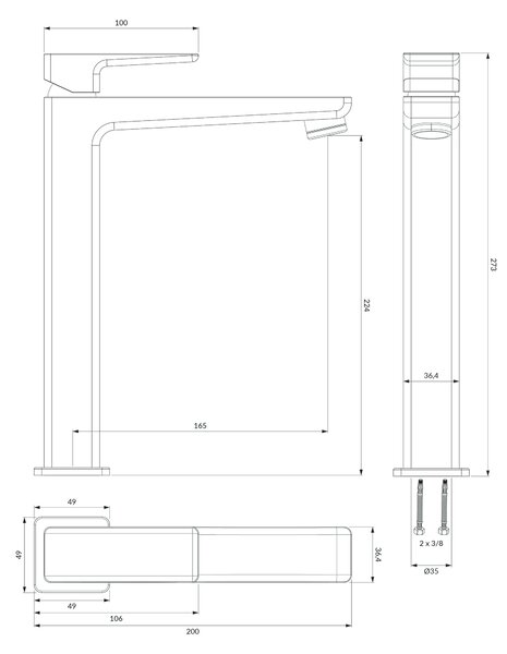 Omnires Parma baterie lavoar stativ nichel PM7412IN