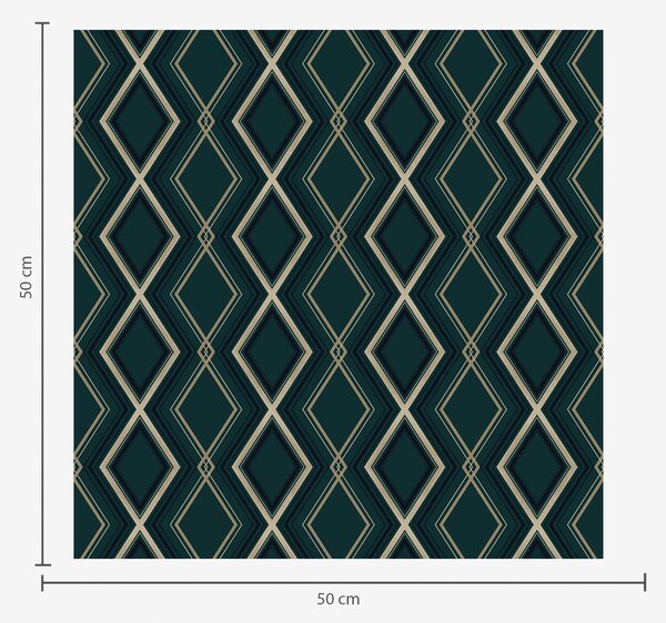 Tapet Fundal verde-albastru închis cu un model repetitiv în formă de romburi, Tapet abstract, a00975v1 : Uwalls.ro