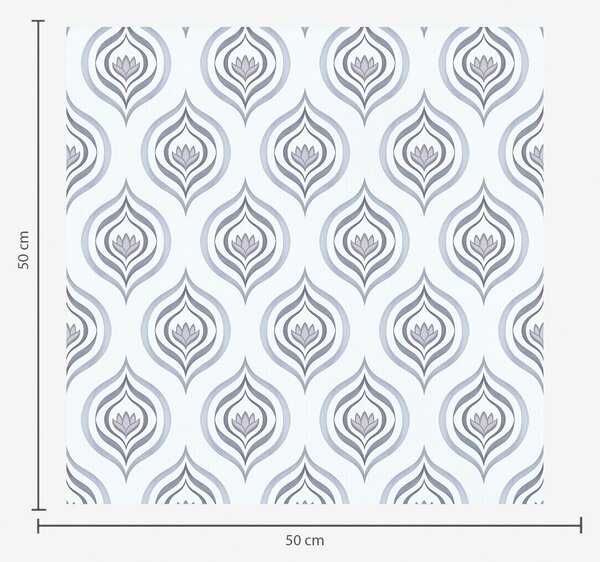 Tapet Motiv cool cu o floare în tonuri de gri-albastru, Tapet flori, a00977v3 : Uwalls.ro