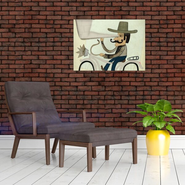 Tablou - Astronom pe bicicletă (70x50 cm)