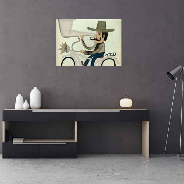 Tablou - Astronom pe bicicletă (70x50 cm)