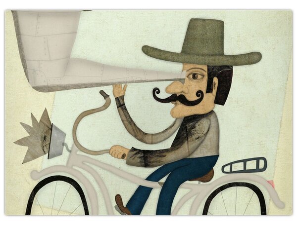 Tablou - Astronom pe bicicletă (70x50 cm)