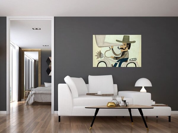 Tablou - Astronom pe bicicletă (90x60 cm)