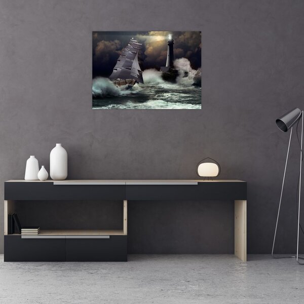 Tablou - Vapor în furtună (70x50 cm)