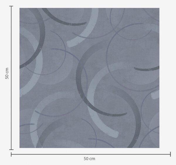 Tapet Semicercuri și cercuri delicate într-o paletă rece de culori gri-albastru, Tapet abstract, a00980 : Uwalls.ro