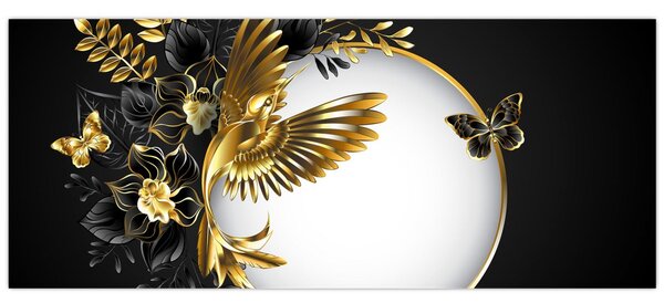 Tablou - Bile cu motive aurii (120x50 cm)