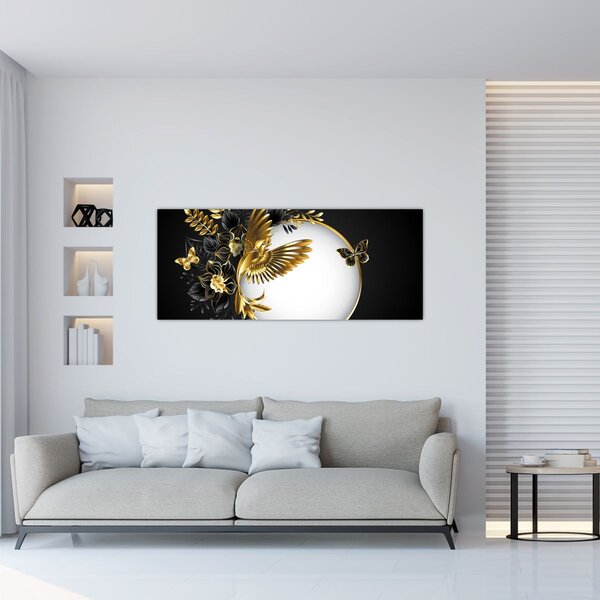 Tablou - Bile cu motive aurii (120x50 cm)