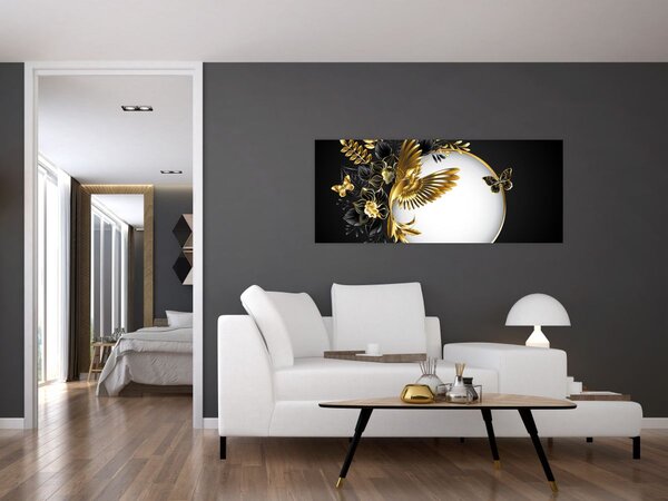 Tablou - Bile cu motive aurii (120x50 cm)