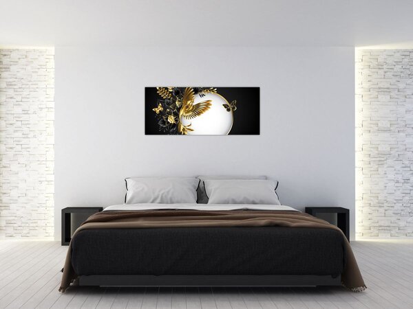Tablou - Bile cu motive aurii (120x50 cm)