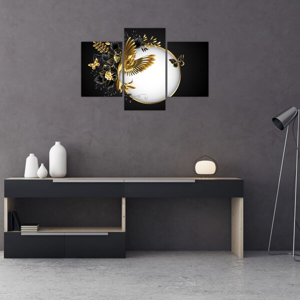 Tablou - Bile cu motive aurii (90x60 cm)