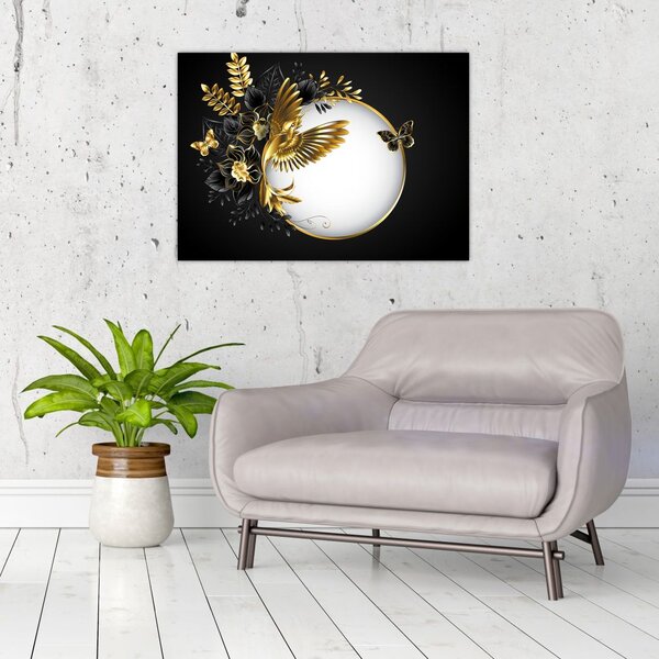 Tablou - Bile cu motive aurii (70x50 cm)