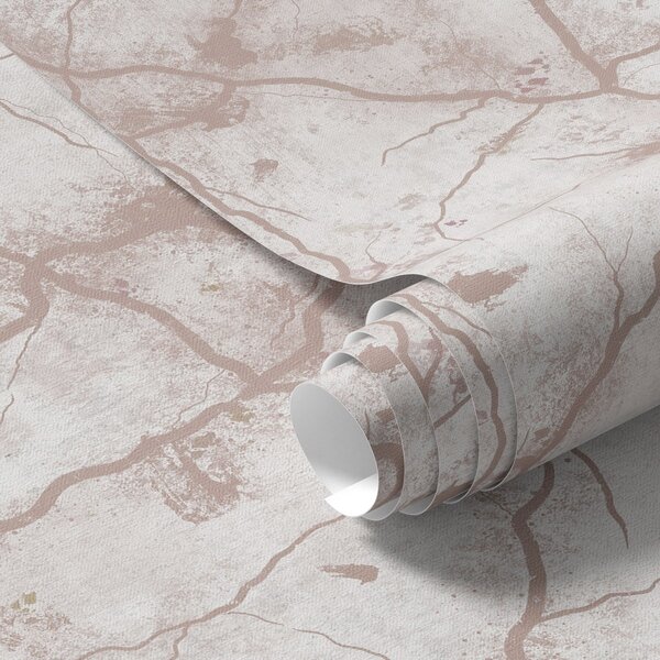 Tapet Beton ușor cu o dantelă de crăpături și pete roz, Tapet abstract, a00987 : Uwalls.ro