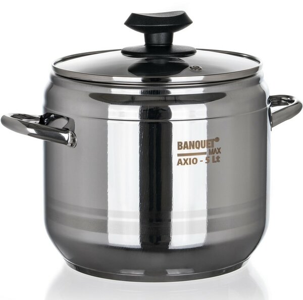 Oală sub presiune Banquet AXIO cu capac din sticlă, 5 l