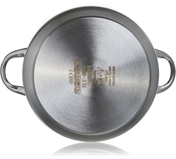 Oală sub presiune Banquet AXIO cu capac din sticlă, 5 l