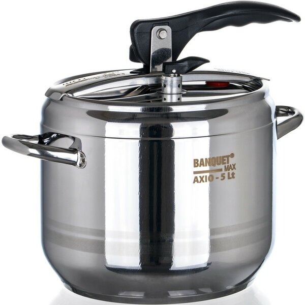 Oală sub presiune Banquet AXIO cu capac din sticlă, 5 l