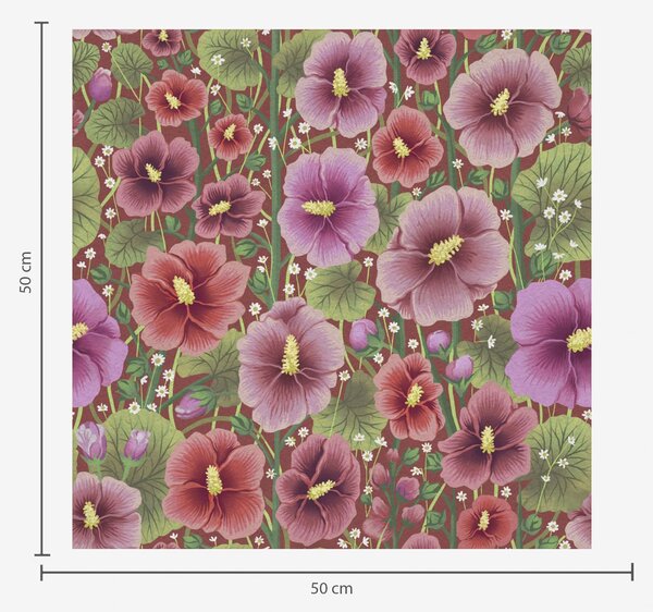 Tapet Hibiscus înflorit pe un fundal cald, de culoare roșu-maroniu, Tapet flori, a00993v1 : Uwalls.ro